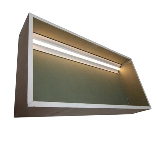 Alupona Wandnische 60x30cm mit Beleuchtung | aus Gipskartonplatten | 162,5 mm tief | mit energiesparenden LED Streifen in neutralweiß 4000K | Duschnische für Trockenbau und massiv Wände von Alupona