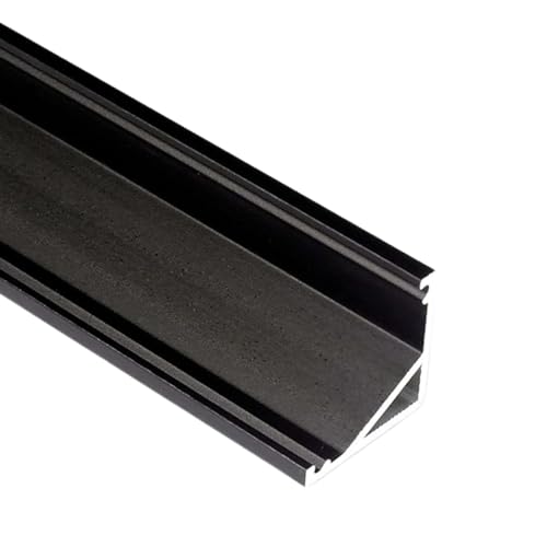 CABI (CA) Eckprofil Aluminium 2m | Innen-Eckleiste für Led Streifen bis 10mm Breite | Eck-Profil + Acryl Abdeckung milchig-weiß (opal) + Endkappen |Aluprofil belastbar (schwarz, 3 x 2m) von Alupona