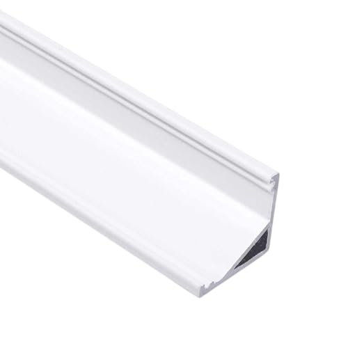 CABI (CA) Eckprofil Aluminium 2m | Innen-Eckleiste für Led Streifen bis 10mm Breite | Eck-Profil + Acryl Abdeckung milchig-weiß (opal) + Endkappen |Aluprofil belastbar (weiß, 5 x 2m) von Alupona