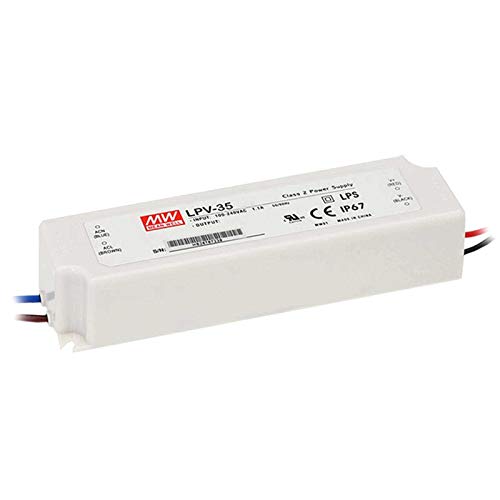 LPV-Serie MeanWell | 12V LED Konverter | 36W | Netzteil Trafo Transformator Spannungswandler Vorschaltgerät | TÜV-geprüft | luftgekühlt | IP67 | für LED Streifen & Strips (35W | 12V | A-LP-LPV-35-12) von Alupona