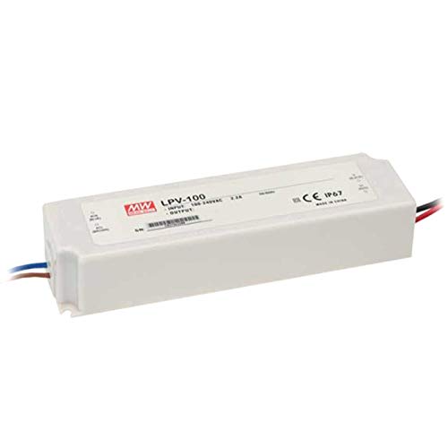LPV-Serie MeanWell | 24V LED Konverter | 100W | Netzteil Trafo Transformator Spannungswandler Vorschaltgerät | TÜV | luftgekühlt | IP67 | für LED Streifen & Strips (100W | 24V | A-LP-LPV-100-24) von Alupona