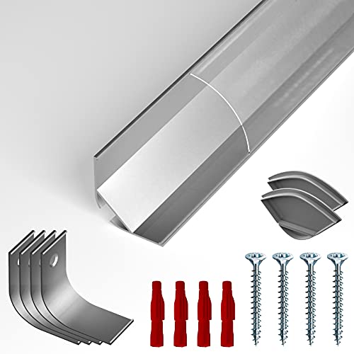 NITO Eckprofil Aluminium LED eloxiert | Transparent Licht-Voute| Alu Kanal für LED Streifen | inkl. Montageclips + 2x Endclips | Aluprofil für Stripes bis 20mm Breite… von Alupona