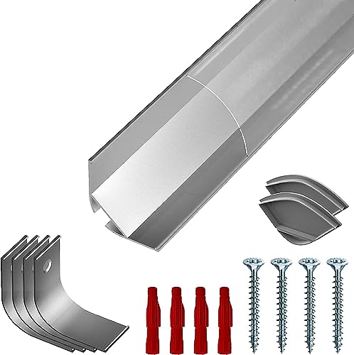 NITO Eckprofil Aluminium eloxiert 2 x 2 m Transparente Licht-Voute Alu Kanal für LED Streifen inkl. Montageclips + 2x Endclips Aluprofil für Stripes bis 20mm Breite von Alupona