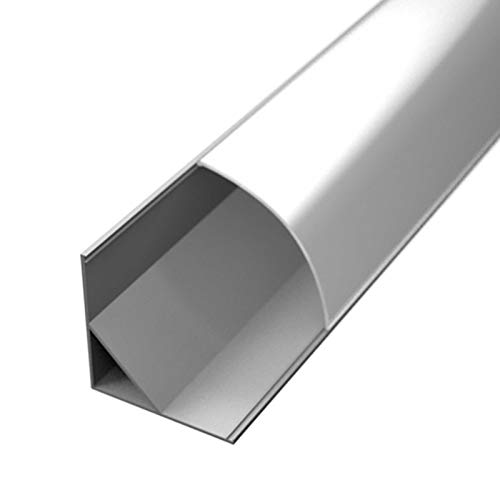 NITO16 LED-Aluminiumprofil eloxiert, inkl. Abdeckung milch-click + Montageklammern+ Endkappen; L: 200cm ; B: 1,6cm ; H: 1,6cm, für LED-Streifen bis 10mm Breite (3 x 2m) von Alupona