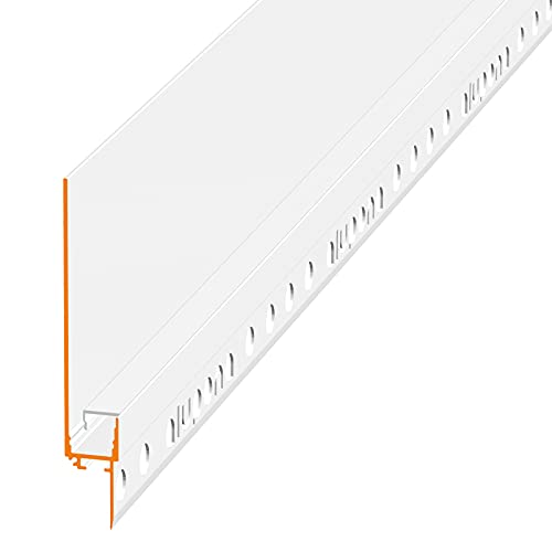 RUBI (RB) Trockenbau Profil Aluminium 2m eloxiert | Trockenbau leiste für Led Streifen bis 1,3cm Breite | Trockenbauschiene + Acryl Abdeckung milchig weiß | Vouten Beleuchtung von Alupona