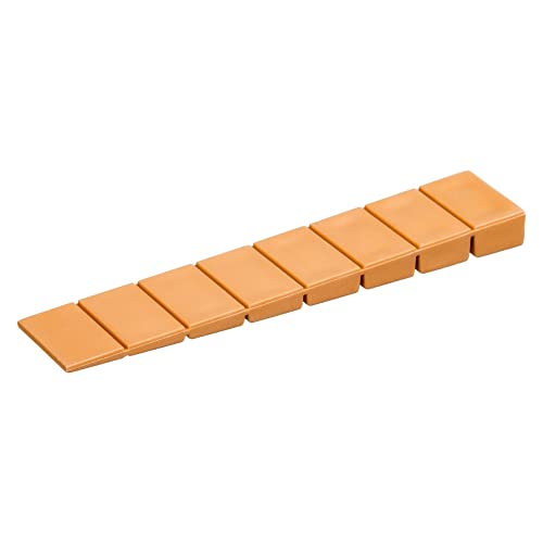 ALUSFERA Keile Kunststoff Set - Türstopper - Robust Keil 25 Stück - Universall Kunststoffkeile - Möbelkeile Orange - Rechteckig - 20x100x8mm - 8 Regelungsebenen von ALUSFERA