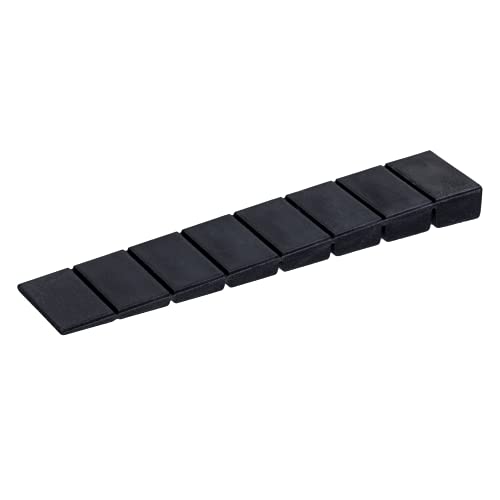 ALUSFERA Keile Kunststoff Set - Türstopper - Robust Keil 25 Stück - Unterlegkeile 20x100x8mm - Universall Kunststoffkeile - Möbelkeile Schwarz Farbe - Keile mit 8 Regelungsebenen von Alusfera