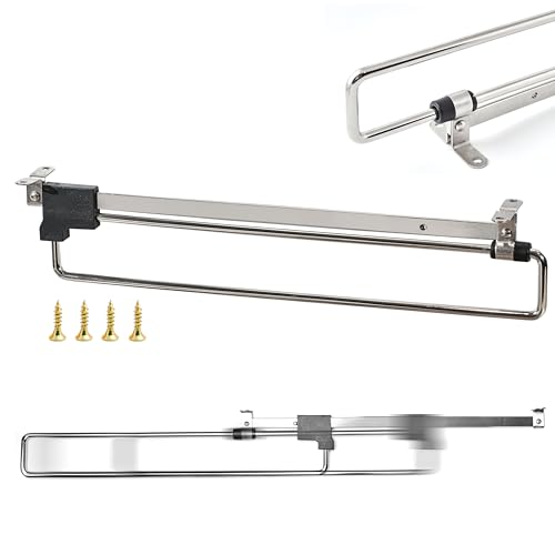 ALUSFERA Ausziehbare Kleiderstange - Kleiderbügelhalter Ausziehbar aus Metall - Schrankstange Verstellbar für Platzersparnis und bessere Zugänglichkeit von Alusfera