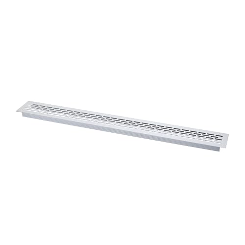 ALUSFERA Lüftungsgitter - 60 x 484 mm - Lüftungsgitter Rechteckig für Arbeitsplatte - Zubehör Möbel aus Aluminium - Luftgitter für Möbel - Lüftungsgitter Küche - 1 Stück - Alu von ALUSFERA