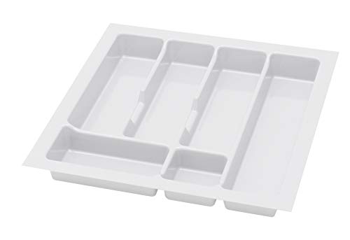 Alusfera Besteckkasten für Schubladen 50 cm – Schubladen Organizer mit Fächeraufteilung – Hochwertiger Schubladen Organizer Küche für Mehr Ordnung – Anpassbar und leicht zu reinigen -430x430mm Weiß von ALUSFERA