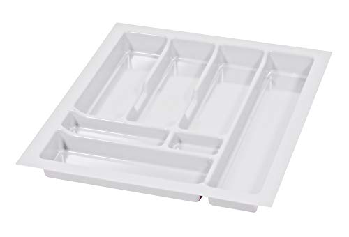 Alusfera Besteckkasten für Schubladen 50cm – Schubladen Organizer mit Fächeraufteilung – Hochwertiger Schubladen Organizer Küche für Mehr Ordnung – Anpassbar und leicht zu reinigen - 430x490mm Weiß von ALUSFERA