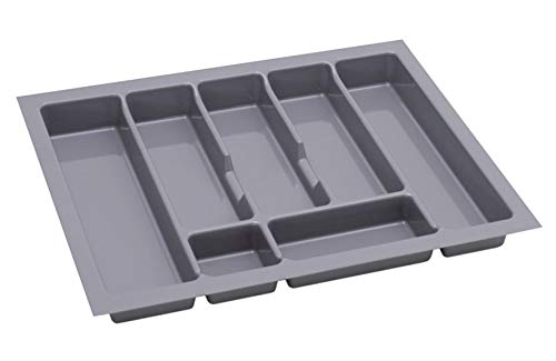 ALUSFERA Besteckkasten für Schubladen 60cm - Besteckeinsatz - Praktisch Schubladen Ordnungssystem - Besteckeinsatz für Schubladen - Schubladentrenner - Schubladen Organizer - 530x430mm Silber von ALUSFERA