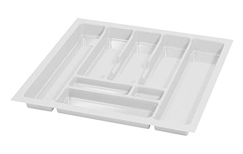 Alusfera Besteckkasten für Schubladen 60cm - Besteckeinsatz - Praktisch Schubladen Ordnungssystem - Besteckeinsatz für Schubladen - Schubladentrenner - Schubladen Organizer - 530x490mm Weiß von Alusfera