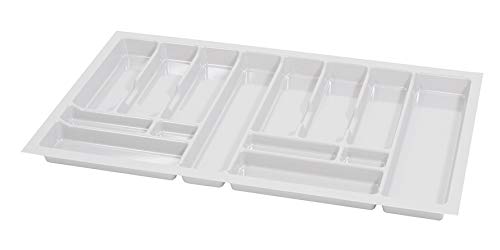 Alusfera Besteckkasten für Schubladen 90cm – Schubladen Organizer mit Fächeraufteilung – Hochwertiger Schubladen Organizer Küche für Mehr Ordnung – Anpassbar und leicht zu reinigen - 830x490mm Weiß von ALUSFERA