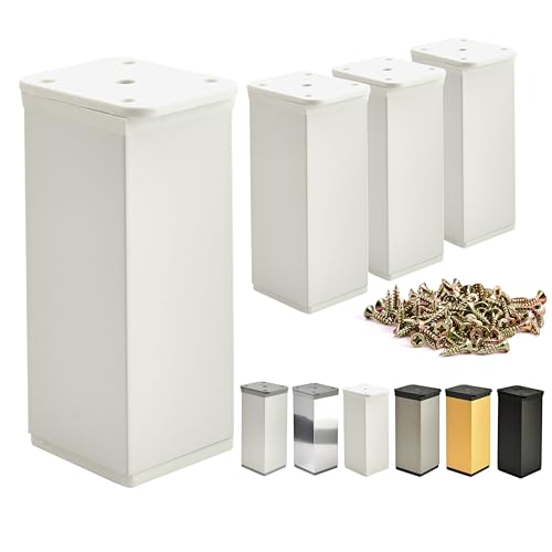 ALUSFERA Möbelfüße Verstellbar – 4er Set – Schrankfüsse mit Elegantes Design – Füße für Möbel 40 x 40 x 150 mm Einfache Montage mit Komplettem Schraubenset von ALUSFERA
