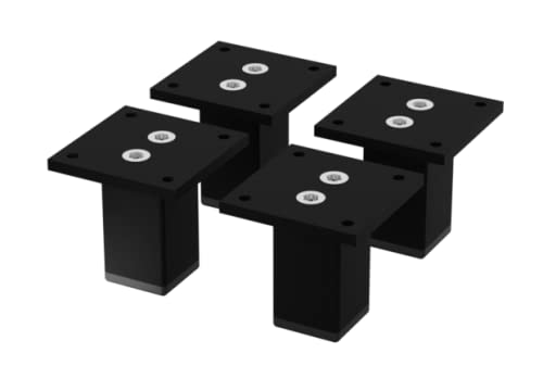 Alusfera Möbelfüsse Eckig Tischbeine 30 x 30 mm Möbelfüße Metall Tischbeine 4 Stück Schwarz Schrankfüße Sockelfuß von ALUSFERA