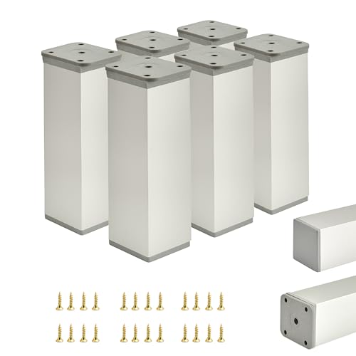 ALUSFERA Möbelfüße Verstellbar – 6er Set – Schrankfüsse mit Elegantes Design – Füße für Möbel 40 x 40 x 120 mm Einfache Montage mit Komplettem Schraubenset ALUSFERA Möbelfüße Verstellbar – 6er Set – Schrankfüsse mit Elegantes Design – Füße für Möbel 40 x 40 x 120 mm Einfache Montage mit Komplettem Schraubenset von ALUSFERA
