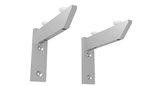 Alusfera Regal Halterung Winkel Regal Winkelträger Metall Regal Halterungen GlasRegal Regalträger Regalwinkel Silber Metall Schwerlastträger 2 Stück System Für Regale - Silber - 120mm von ALUSFERA