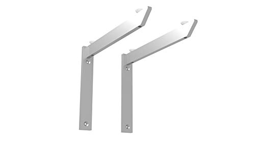 Alusfera Regal Halterung Winkel Regal Winkelträger Metall Regal Halterungen GlasRegal Regalträger Regalwinkel Silber Metall Schwerlastträger 2 Stück System Für Regale - Silber - 240mm von ALUSFERA