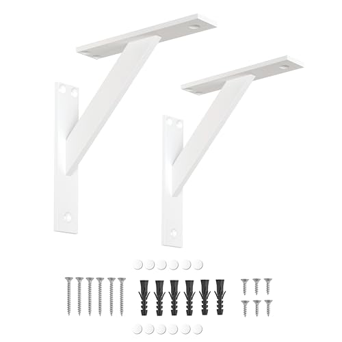 ALUSFERA Regalhalterung aus Aluminium – Set mit 2 Regalwinkel - Tragkraft bis 35 kg - Inkl. Montagemateria - Stabilität und Modernes Design - Erhältlich in drei Größen und Farben von ALUSFERA