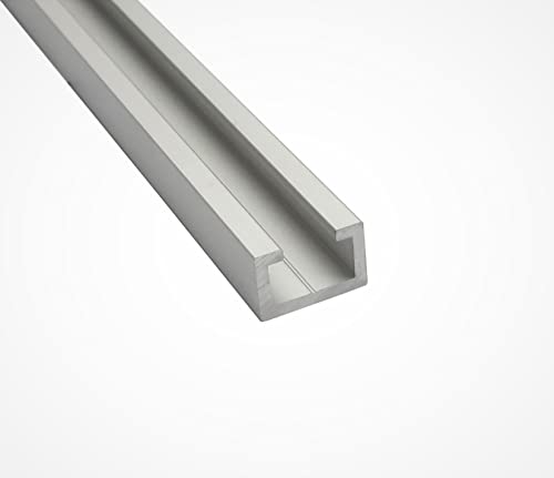 Set Aluminium C-Profil passend für M10 Schraube eloxiert, C Profil silber 22x13mm (2, 1m) von Alutec Metallbau