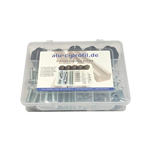 Aluminium C-Profil 17x11mm passend für M8 Schraube eloxiert T Nutschiene (Sortimentsbox) von Alutec