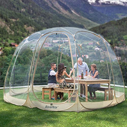 Alvantor Pop-Up-Bubble-Zelt, Instant Iglu-Zelt für 12 bis 15 Personen, Sichtschutzhaus für Terrasse, großer übergroßer Wetterschutz, Kälteschutz Campingzelt, 4,5 x 4,5 m, Beige von Alvantor