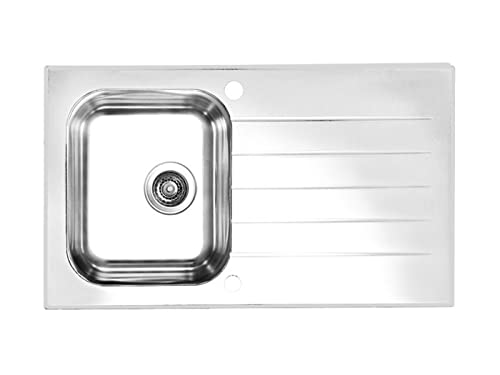 Küchenspüle aus Glas mit einer Einzelschüssel von Alveus Glassix 10 - weiß - 1099462 von Alveus