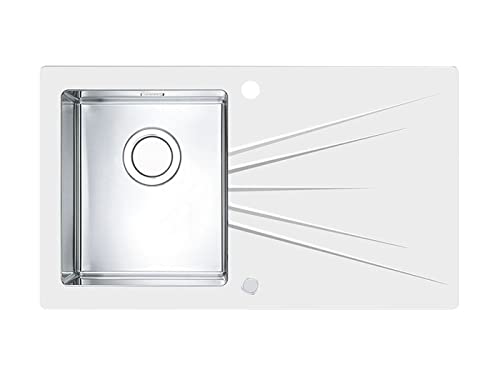 Küchenspüle aus Glas mit einer Einzelschüssel von Alveus Karat Up 10 - links - weiß - 1123795 von Alveus