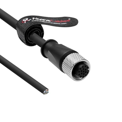 Alvin's Cables M12 A-Code 17 Pin Buchse auf offenes Ende Power Data Ethernet I/O-Kabel für HikRobot Datalogic Cognex Kamera, High-Flex Drag-Chain Abgeschirmtes Kabel für PROFINET, Ethernet/IP 1m Alvin's Cables M12 A-Code 17 Pin Buchse auf offenes Ende Power Data Ethernet I/O-Kabel für HikRobot Datalogic Cognex Kamera, High-Flex Drag-Chain Abgeschirmtes Kabel für PROFINET, Ethernet/IP 1m von Alvin's Cables