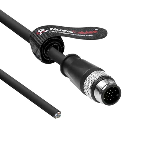 Alvin's Cables M12 A-Code 17-Pin Stecker auf offenes Ende Power Data Ethernet I/O-Kabel für Applied Motion-Servomotoren, High-Flex Drag-Chain geschirmtes Kabel für PROFINET, Ethernet/IP 15m Alvin's Cables M12 A-Code 17-Pin Stecker auf offenes Ende Power Data Ethernet I/O-Kabel für Applied Motion-Servomotoren, High-Flex Drag-Chain geschirmtes Kabel für PROFINET, Ethernet/IP 15m von Alvin's Cables