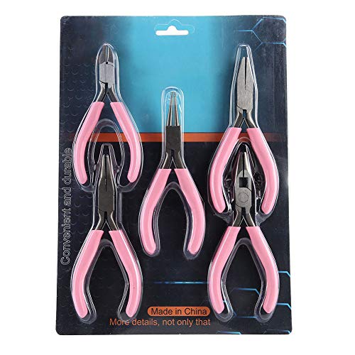 5-teiliges Mini-Zangen-Set, Rosa, 10,2 Cm, Metall-Zangen-Set, Schneider, Handarbeit, Schmuck, Handwerk, Werkzeug Für Haus Und Garten, Reparatur, DIY-Handwerk von Alvinlite