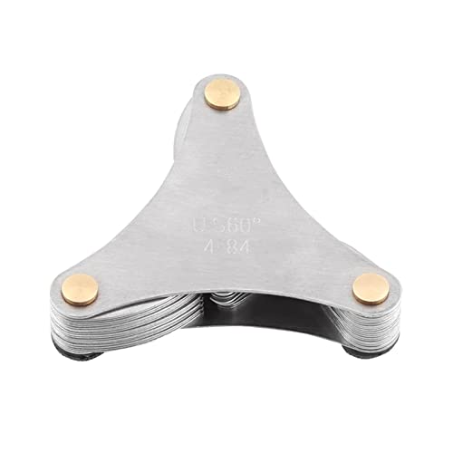 51/52pcs Stahlgewindestecker Gage 60 und 55 Grad Schraubmesswerkzeug für Metallverdrehungen (Reine Schönheit (51pc)) von Alvinlite