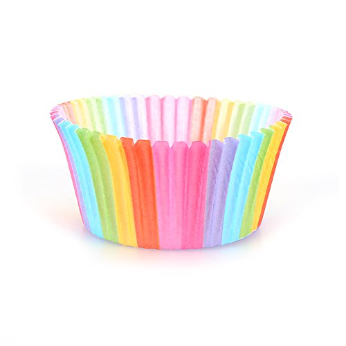 Alvinlite 100 Stück Cupcake-Förmchen, bunte Backförmchen, Cupcake-Einlage, Cupcake-Papier, Backförmchen, Muffinförmchen, Kuchenform, Cupcake-Förmchen von Alvinlite