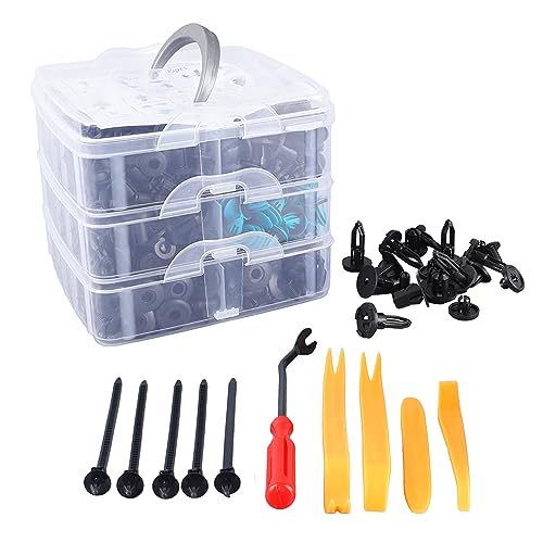 Alvinlite 635 PCs Stoßfängerhalterclips Auto Plastik Nieten Förderer Push Retainer Kit Auto Push Pin Nieten Set Türverkleidungsklammern von Alvinlite