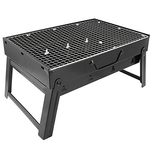 Barbecue Grill Holzkohlegrill Edelstahl - Tragbarer klappbarer BBQ-Grill Grilltisch Tischplatte Outdoor Smoker BBQ GrillofenBarbecue von Alvinlite