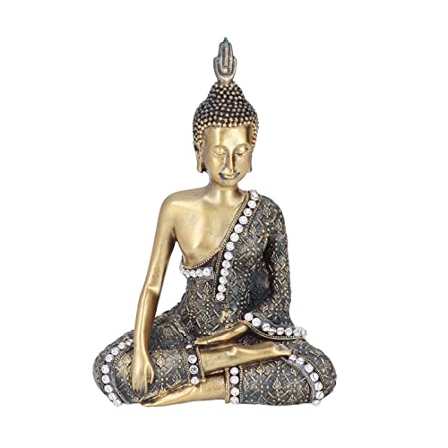 Alvinlite Buddha-Statue, 23 cm, Meditation, Sitzend, Schnitzfigur, Bastelstatue, Sitzende Buddha-Statue Für Zuhause, Büro, Schreibtisch, Dekoration, Yoga, Zimmer, Zen, Garten, Dekoration, Ornament von Alvinlite