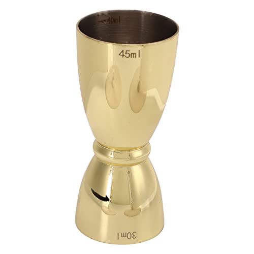 Alvinlite Double Cocktail Jigger Shot Measure Edelstahl Jigger hochglanzpoliert Alkohol Messbecher Bar Werkzeug für Bartending 30-45ml(Gold) von Alvinlite