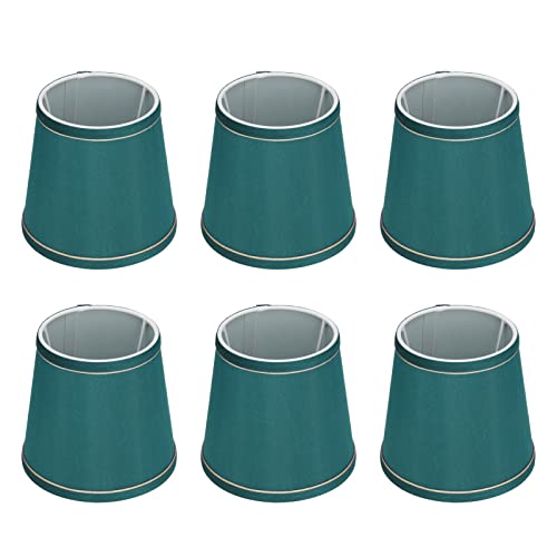 Alvinlite Kleiner Lampenschirm, 6er-Set, Clip-On-Lampenschirm, Lampenschirm aus Stoff, Kronleuchter, Nahtloser Wandlampenschirm, moderner Stil, Trommel-Lampenschirm (rot)(Grün) von Alvinlite
