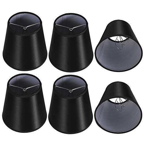Alvinlite Kleiner Lampenschirm 6er Set, Schwarz Barrel Stoff Lampenschirm Clip On Glühbirne für Hängelampe Tischlampe Stehlampe, Moderne nordische Kronleuchter Lampenschirme 3,5x5,2x5,5 Zol Alvinlite Kleiner Lampenschirm 6er Set, Schwarz Barrel Stoff Lampenschirm Clip On Glühbirne für Hängelampe Tischlampe Stehlampe, Moderne nordische Kronleuchter Lampenschirme 3,5x5,2x5,5 Zol von Alvinlite