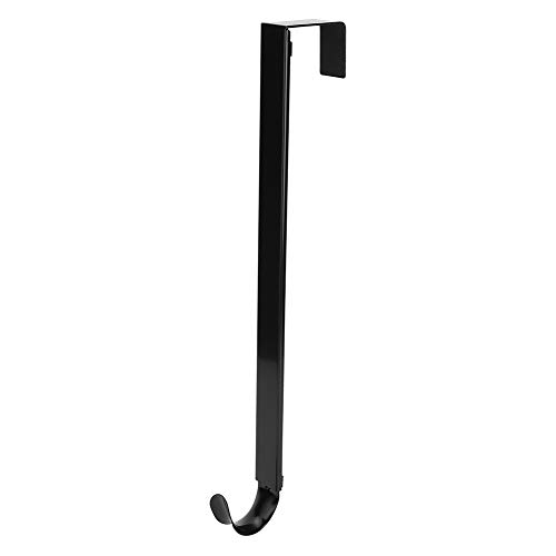 Alvinlite Kranz-Türaufhänger für Haustür, 38,1 cm Verstellbarer Kranz-Metallhaken für Weihnachtskranz über der Tür, Einzelhaken(Schwarz) von Alvinlite