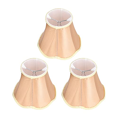 Kronleuchter-Schirme, Lampenschirme, 3er-Set, Gold Lampenschirm Clip On, moderne Glocken-Lampenschirme, die an der Glühbirne befestigt werden, für Hängelampe Tischlampe Stehlampe Ersatz von Alvinlite