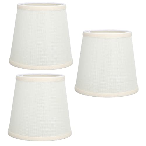Kronleuchterschirme Lampenschirme 3er Set, Lampenschirm E14 Moderne Uno Fitter Beige Glocke Lampenschirme für Hängelampe Tischlampe Stehlampe Ersatz von Alvinlite