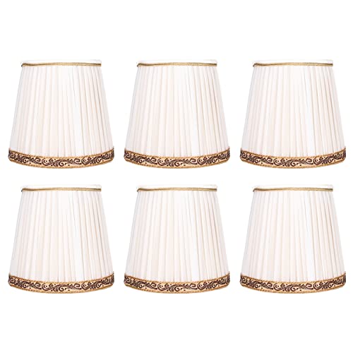 Lampenschirm E14 Klein, Lampenabdeckung, kleine Lampenschirme, 6er-Set, Uno Fitter Beige Bell-Lampenschirme als Ersatz für Hängelampe Tischlampe Stehlampe Lampenschirm E14 Klein, Lampenabdeckung, kleine Lampenschirme, 6er-Set, Uno Fitter Beige Bell-Lampenschirme als Ersatz für Hängelampe Tischlampe Stehlampe von Alvinlite