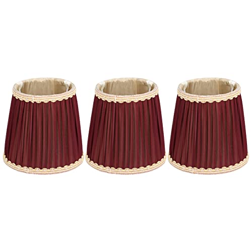 Alvinlite Lampenschirme 3er Set, Kronleuchterschirme Lichtschirme für Lampen UNO Fitter Burgund Glocke Lampenschirme Modern für Tisch Boden Wand Kronleuchter Nachttischlampe Ersatz von Alvinlite