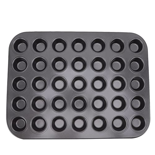 Alvinlite Mini Muffinform, 35er Muffinblech, Muffin Backform, Mini Cupcake Formen Non-Stick Minimuffinform für Saftige Mini Muffins, Cupcakes, Flach, Antihaftbeschichtet, Maße: 35 x 25 x 2 cm von Alvinlite