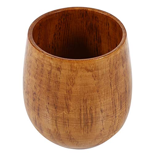 Alvinlite Original Holzfarbe Holztasse Handgefertigte Naturholztasse Kaffee Tee Bier Saft Milchtasse(große Tasse) Holzbecher von Alvinlite