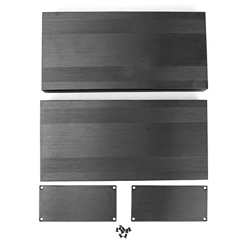 Alvinlite Projekt-Anschlussdose|Kühlgehäuse aus Aluminium|Schwarzes geteiltes Aluminium-Kühlgehäuse|Gehäuse für elektronische DIY-Projekte |68 x 145 x 300 mm| Unterputzmontage von Alvinlite