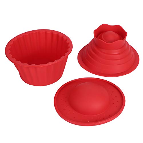 Alvinlite Riesige Cupcake-Formen, Antihaft-Jumbo-Caupcake-Backsets, spülmaschinenfeste Big Top-Silikon-Cupcake-Formen für DIY-Backwerkzeuge. Riesige und einfache Kuchendekoration von Alvinlite