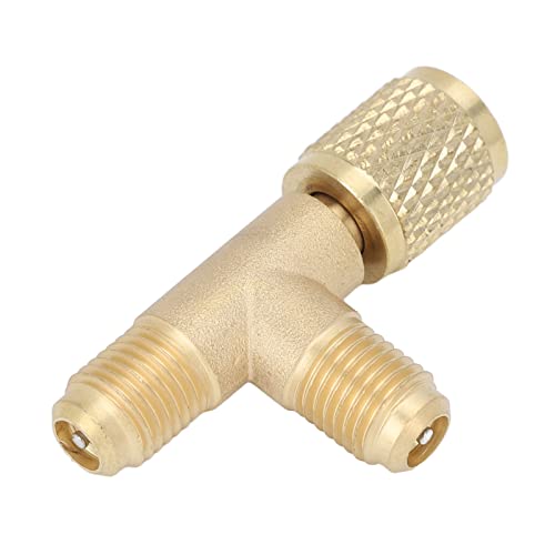 Alvinlite Schnellkupplungs-Zugangs-T-Stück 1/4-Zoll-Ventile Kern-T-Adapter 3-Wege-HAVC-T-Adapter SAE-Adapterstruktur Kältemittel-T-Adapter für R22 R12 R134-Klimaanlagen von Alvinlite